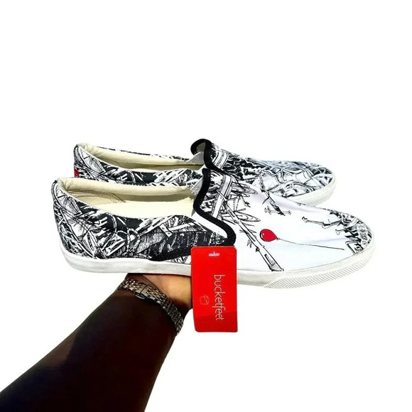 Bucket feet The Old 98 Print Slip On 2015 Holiday Collection Sneaker Women Sz 11 - Picture 3 of 11